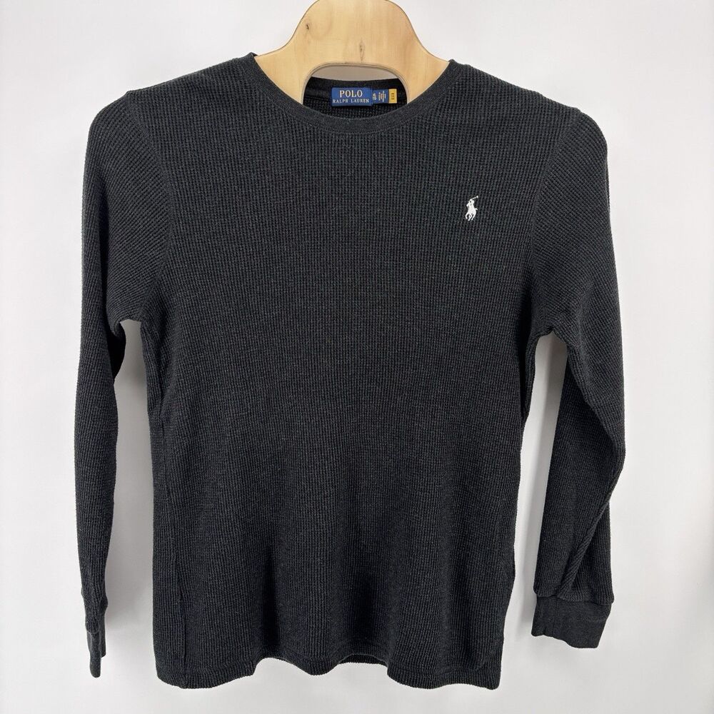 Polo Ralph Lauren Men's XL Black Waffle Knit 100% Cotton Crewneck Sweater
